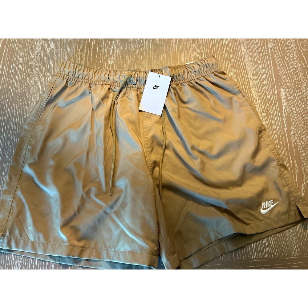 Nike Men's M Standard Fit Tan Mesh Athletic Shorts Drawstring Pockets